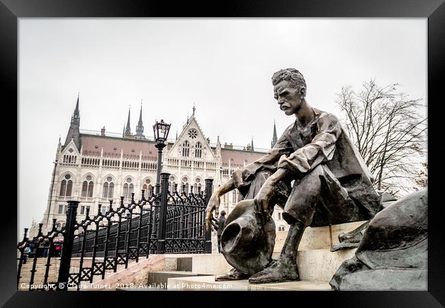 Attila Jozsef statue in Budapest Framed Print by Claire Turner
