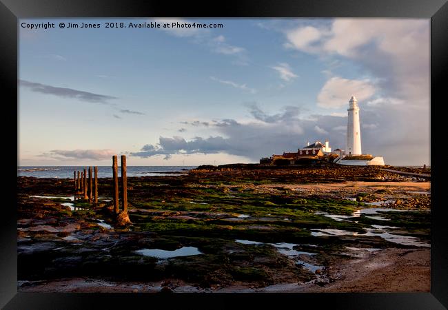 Yet another daybreak at St Mary's Island Framed Print by Jim Jones