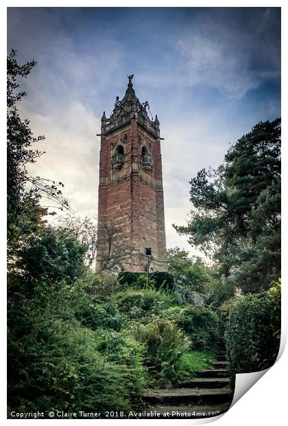 Cabot tower at dusk Print by Claire Turner