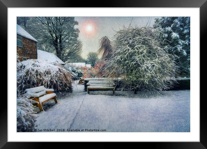 Snowy Park Framed Mounted Print by Ian Mitchell