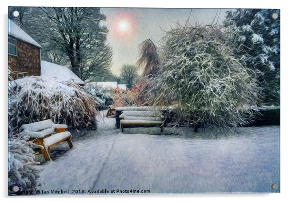 Snowy Park Acrylic by Ian Mitchell