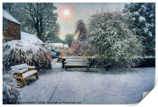 Snowy Park Print by Ian Mitchell