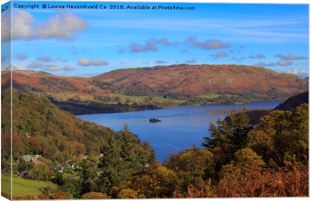 Ullswater and Glenridding, Lake District, Cumbria Canvas Print by Louise Heusinkveld