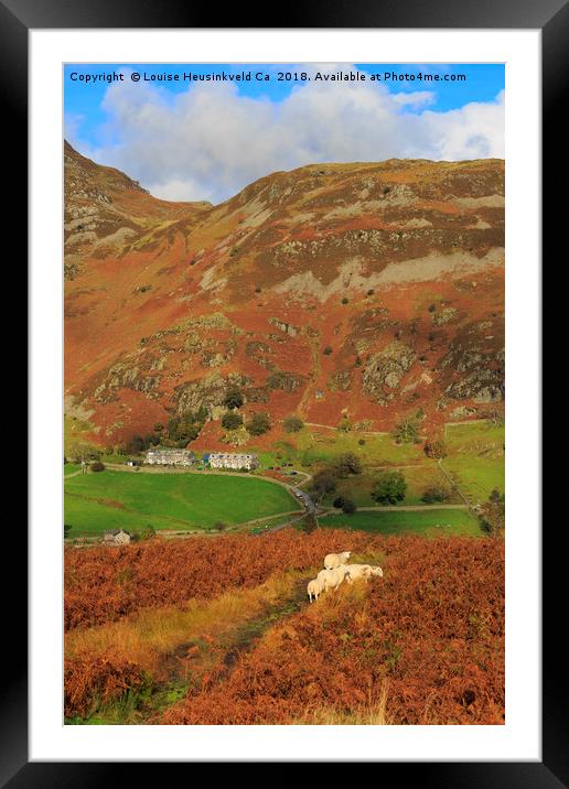 Glenridding and The Rake, Lake District Framed Mounted Print by Louise Heusinkveld