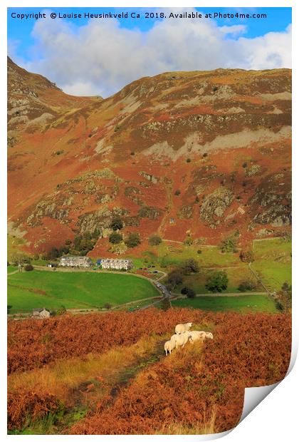Glenridding and The Rake, Lake District Print by Louise Heusinkveld