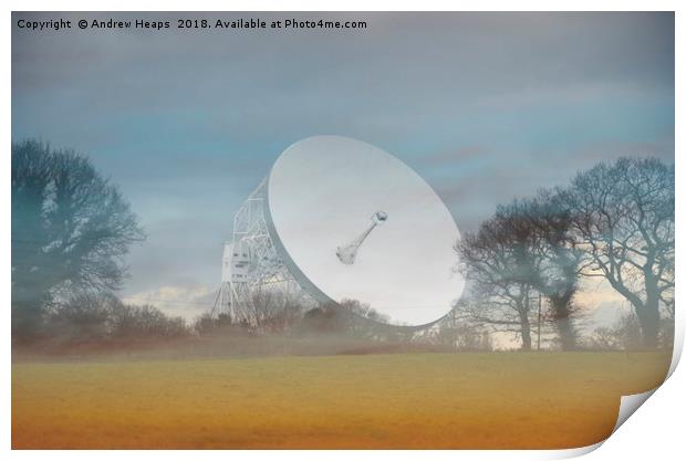 Jodrell Bank Telescope Print by Andrew Heaps