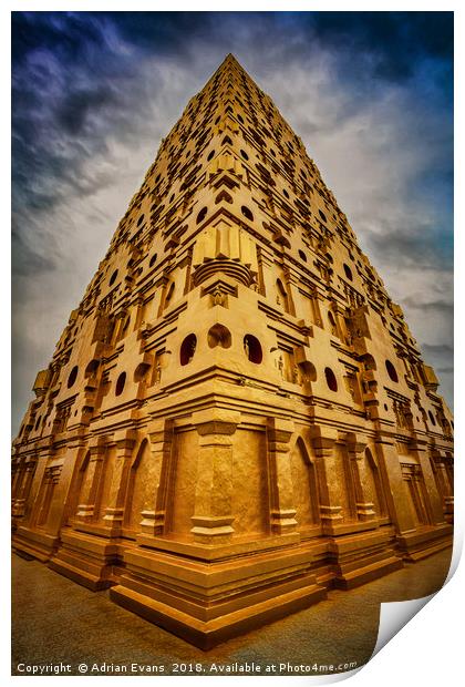 Wang Wiwekaram Temple Thailand Print by Adrian Evans