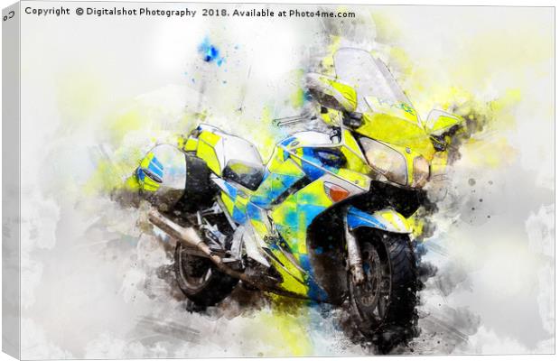 British Police Motorbike Canvas Print by Digitalshot Photography