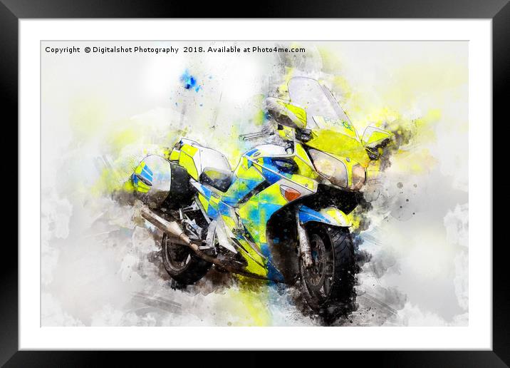 British Police Motorbike Framed Mounted Print by Digitalshot Photography