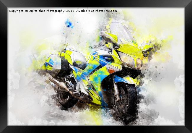 British Police Motorbike Framed Print by Digitalshot Photography