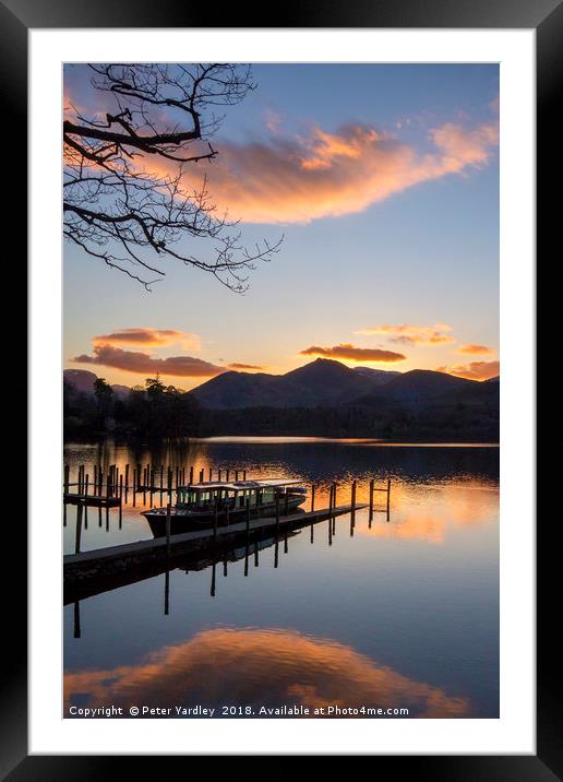 Sunset at Derwentwater Framed Mounted Print by Peter Yardley