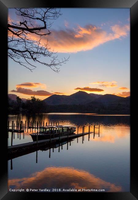 Sunset at Derwentwater Framed Print by Peter Yardley