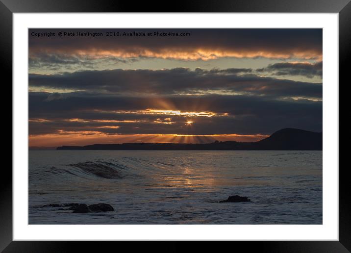 Sunset at Salcombe Mouth near Sidmouth Framed Mounted Print by Pete Hemington