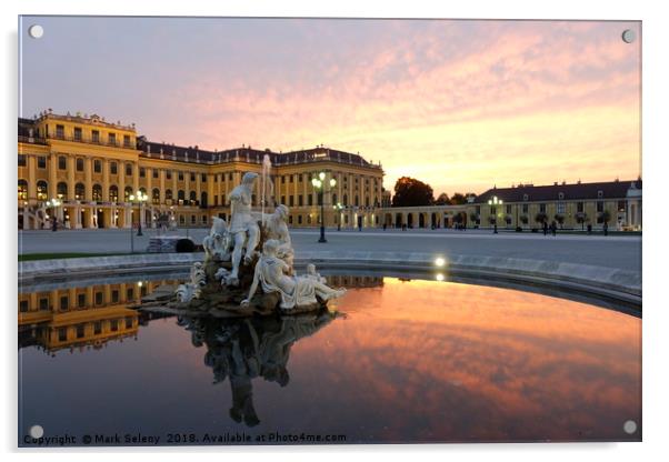  Shonnbrunn Palace at Sunset                       Acrylic by Mark Seleny