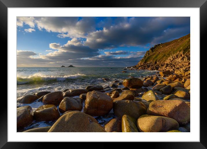 Porth Nanven and the Brisons Framed Mounted Print by Michael Brookes