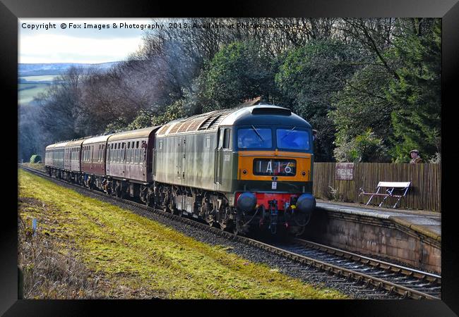 D1501 train at irwell vale Framed Print by Derrick Fox Lomax