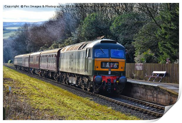 D1501 train at irwell vale Print by Derrick Fox Lomax