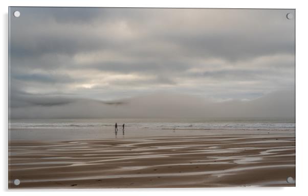 Woolacombe Winter Acrylic by Bob Small