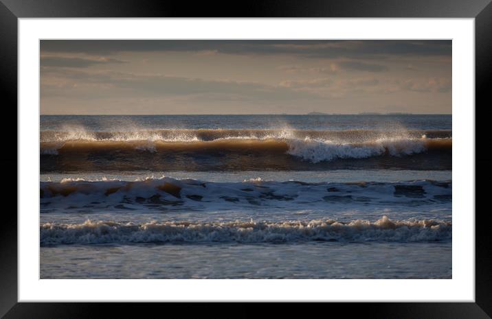 Surf at Rhossili Bay Framed Mounted Print by Leighton Collins
