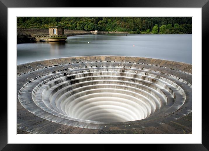 Ladybower Reservoir Plug Hole Framed Mounted Print by Scott Simpson