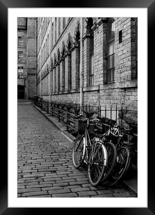 A black and white image of Salts Mill, Saltaire Framed Mounted Print by Ros Crosland