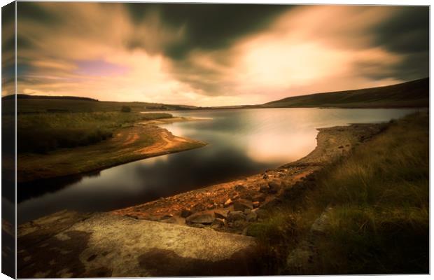 BE0013S - Withens Clough Reservoir - Standard Canvas Print by Robin Cunningham