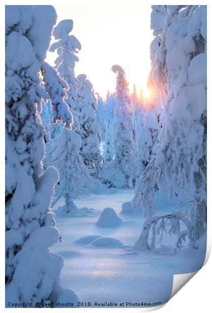 Arctic sunset, Lapland Print by geoff shoults