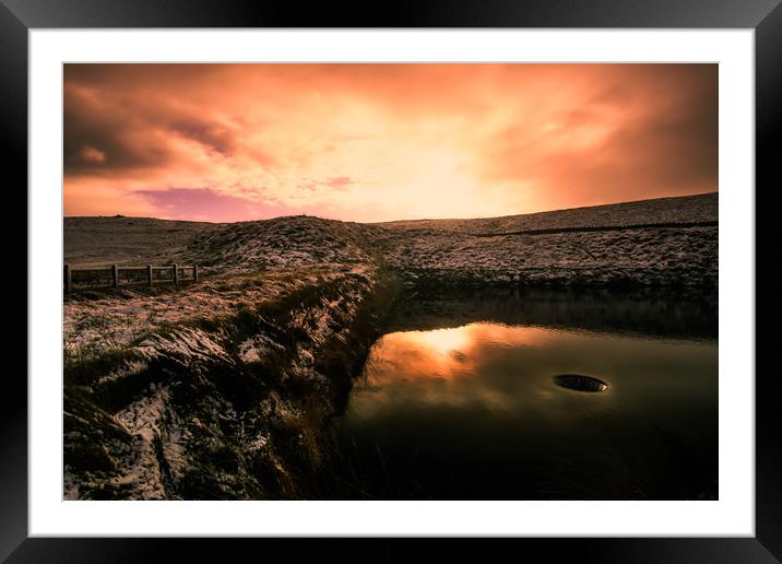 BE0022S - Withens Clough Reservoir - Standard Framed Mounted Print by Robin Cunningham