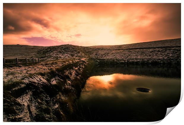 BE0022S - Withens Clough Reservoir - Standard Print by Robin Cunningham