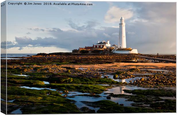 Early morning at St Mary's Island Canvas Print by Jim Jones