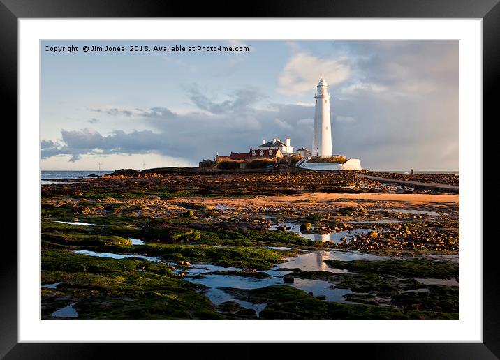 Early morning at St Mary's Island Framed Mounted Print by Jim Jones