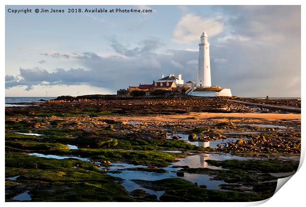 Early morning at St Mary's Island Print by Jim Jones