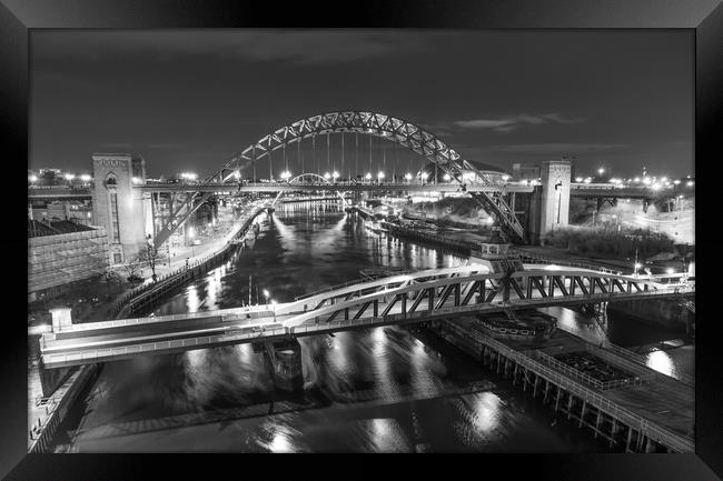 Black and White Bridges Framed Print by Naylor's Photography