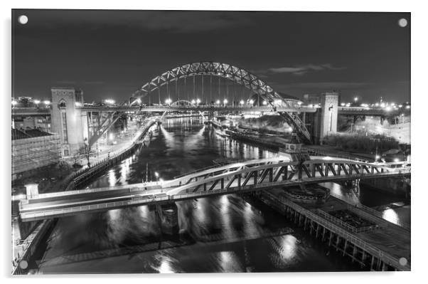 Black and White Bridges Acrylic by Naylor's Photography