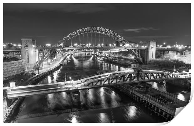 Black and White Bridges Print by Naylor's Photography