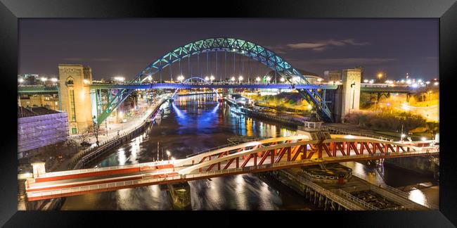 River Tyne Bridges Framed Print by Naylor's Photography