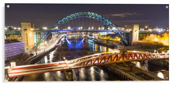River Tyne Bridges Acrylic by Naylor's Photography