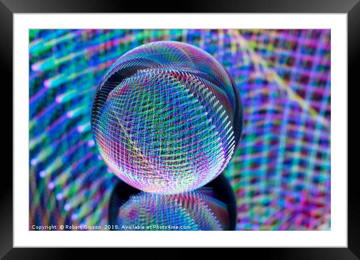 Abstract art Magic lights in the glass ball Framed Mounted Print by Robert Gipson