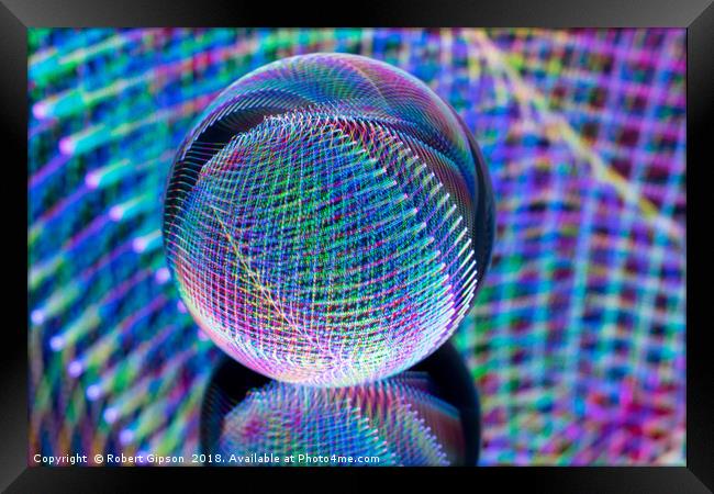 Abstract art Magic lights in the glass ball Framed Print by Robert Gipson