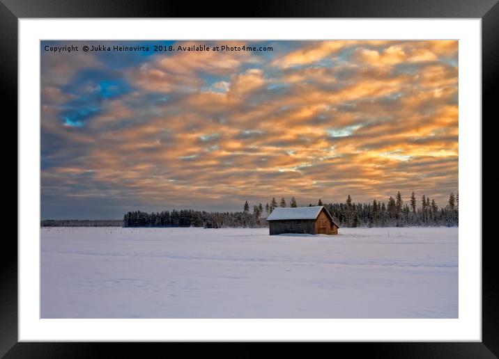 Sunset On A Very Cold Day Framed Mounted Print by Jukka Heinovirta