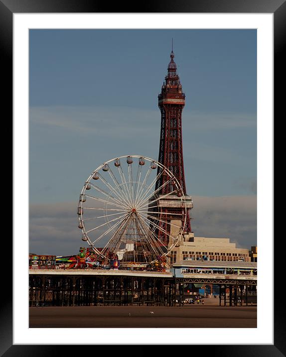 Blackpool Tower and Big Wheel Framed Mounted Print by Peter Elliott 