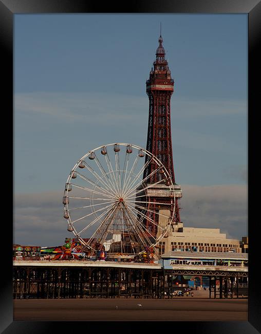 Blackpool Tower and Big Wheel Framed Print by Peter Elliott 