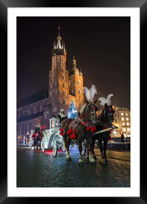 Krakow Carriage Rides Framed Mounted Print by Daniel Farrington