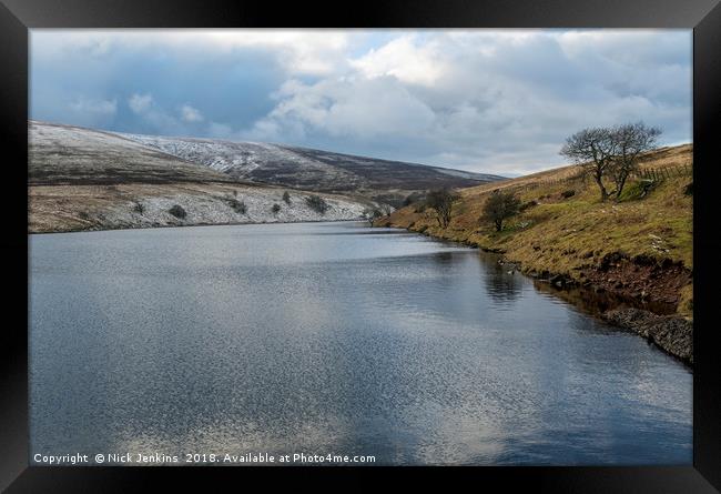 The Grwyne Fawr Reservoir in the Brecon Beacons  Framed Print by Nick Jenkins