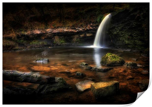 Sgwd Gwladus waterfall at Pontneddfechan Print by Leighton Collins