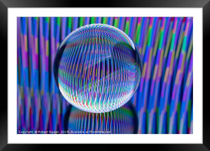 Abstract art lights in the globe Framed Mounted Print by Robert Gipson