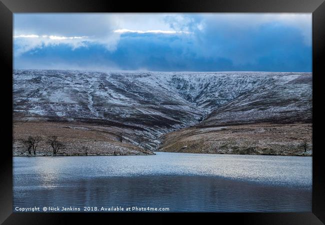The Grwyne Fawr Reservoir in the Black Mountains  Framed Print by Nick Jenkins