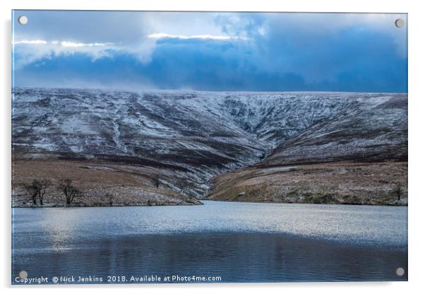 The Grwyne Fawr Reservoir in the Black Mountains  Acrylic by Nick Jenkins