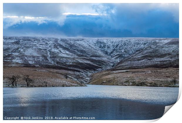 The Grwyne Fawr Reservoir in the Black Mountains  Print by Nick Jenkins