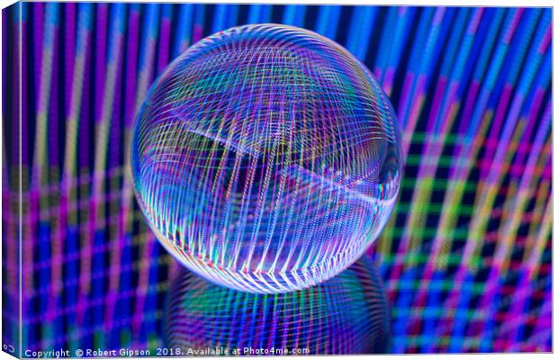 Abstract art Criss Cross lights in the ball Canvas Print by Robert Gipson